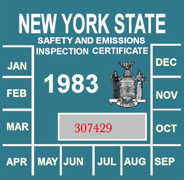 (image for) 1983 New York Safety and Emissions inspection sticker